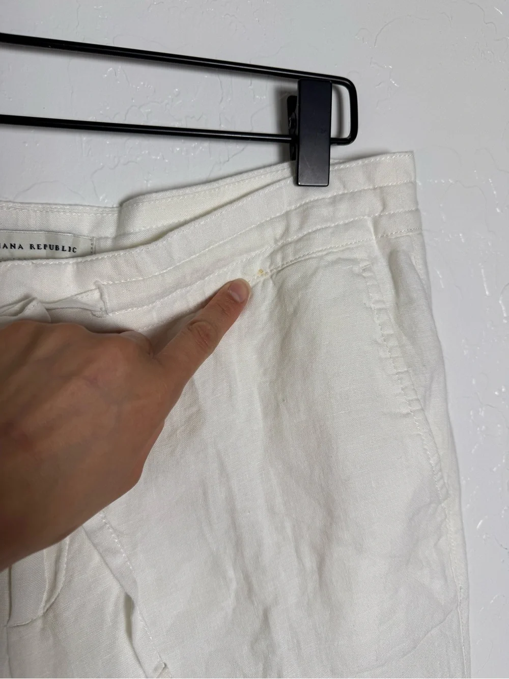Banana Republic White 100% Linen Drawstring Pants Size 8